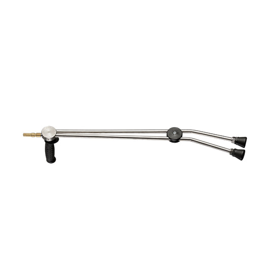 Dubbellans 660 MM inox met draaihandgreep (zonder sproeier) met steeknippel D12