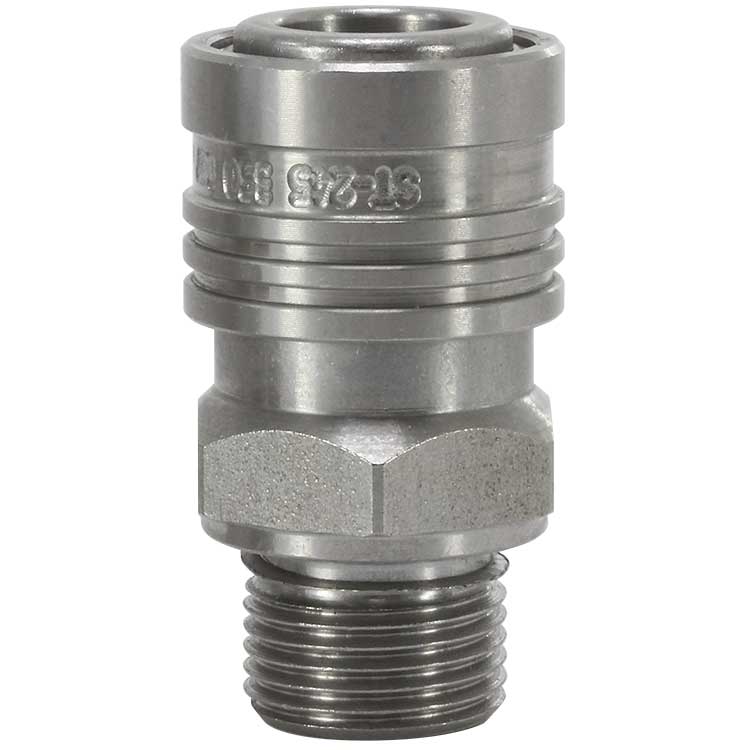 R+M Suttner ST-245 koppeling 3/8 inch buitendraad RVS voor hogedruktoepassingen