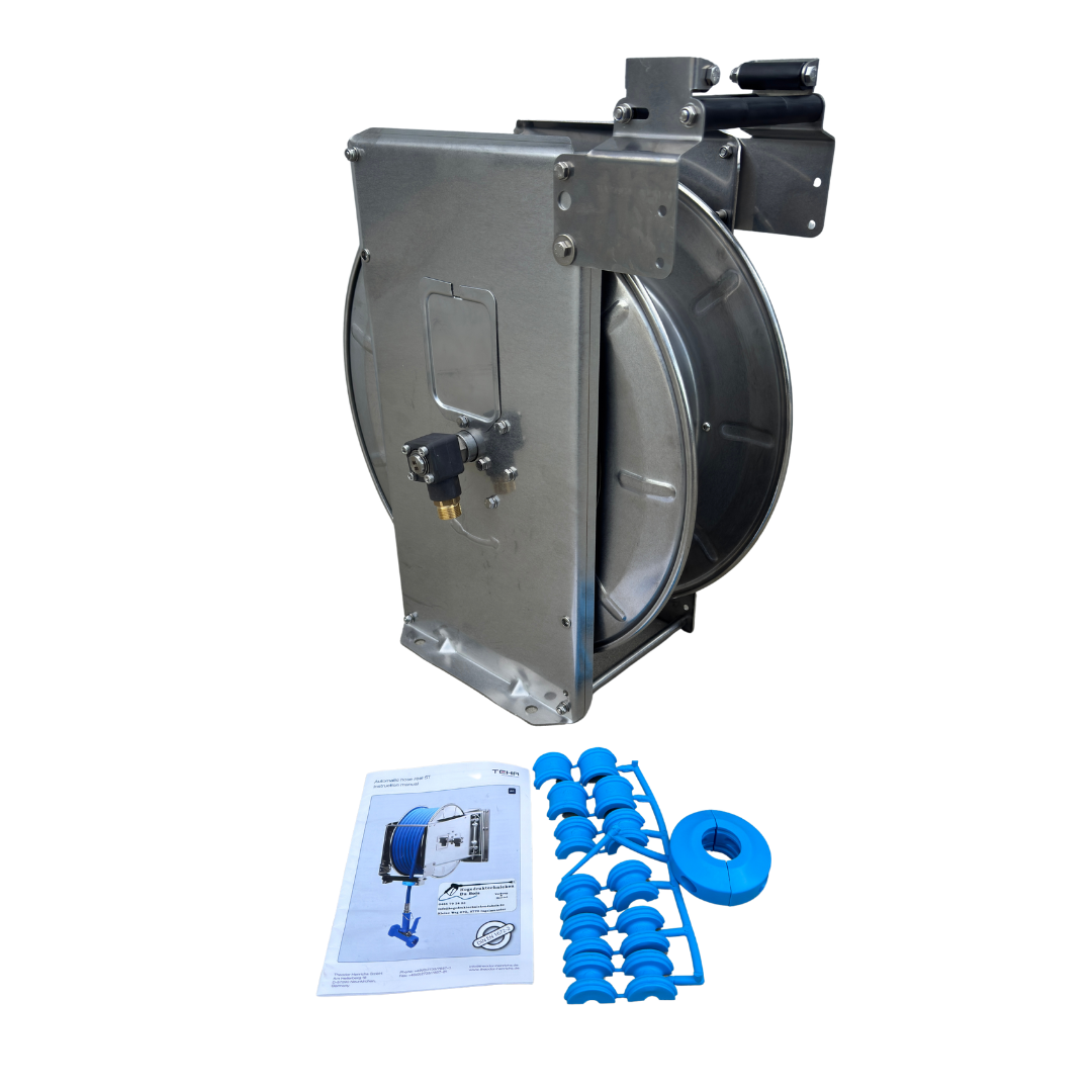 TEHA automatische slanghaspel ST20/10e met M22 koppeling ingang en 3/8" F uitgang - 2