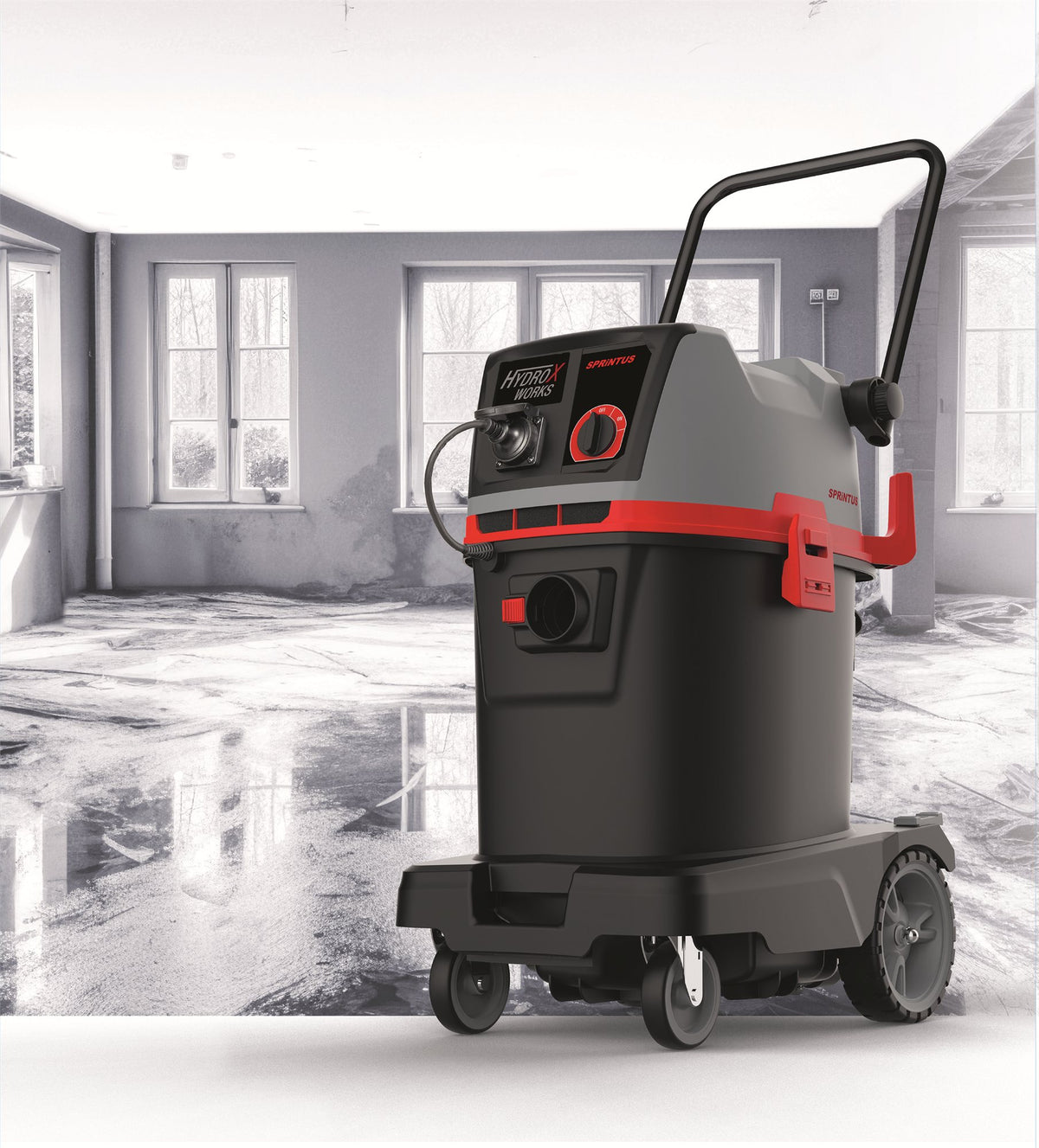 SPRiNTUS HydroX Works bij wateroverlast in een ondergelopen ruimte