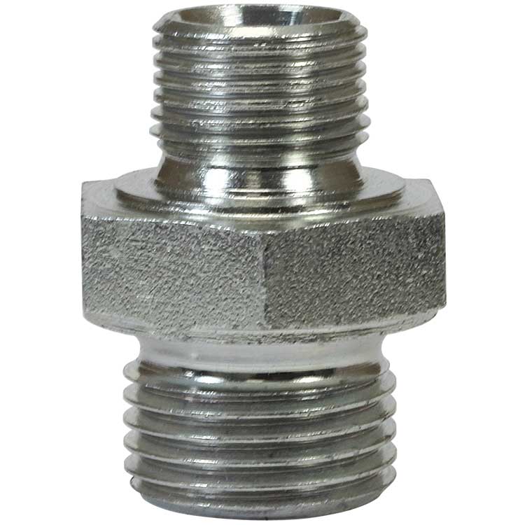 R+M Suttner verzinkt staal reductienippel 1/8" x 1/4" buitendraad 500 bar, dubbele mannelijke hogedrukadapter, artikelnummer 57028