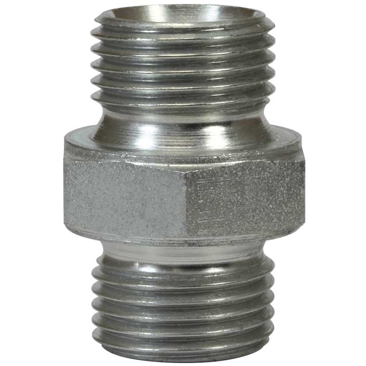 R+M Suttner verzinkt staal dubbele nippel 1/4" x 1/4" buitendraad 500 bar, dubbele mannelijke hogedrukadapter, artikelnummer 57048