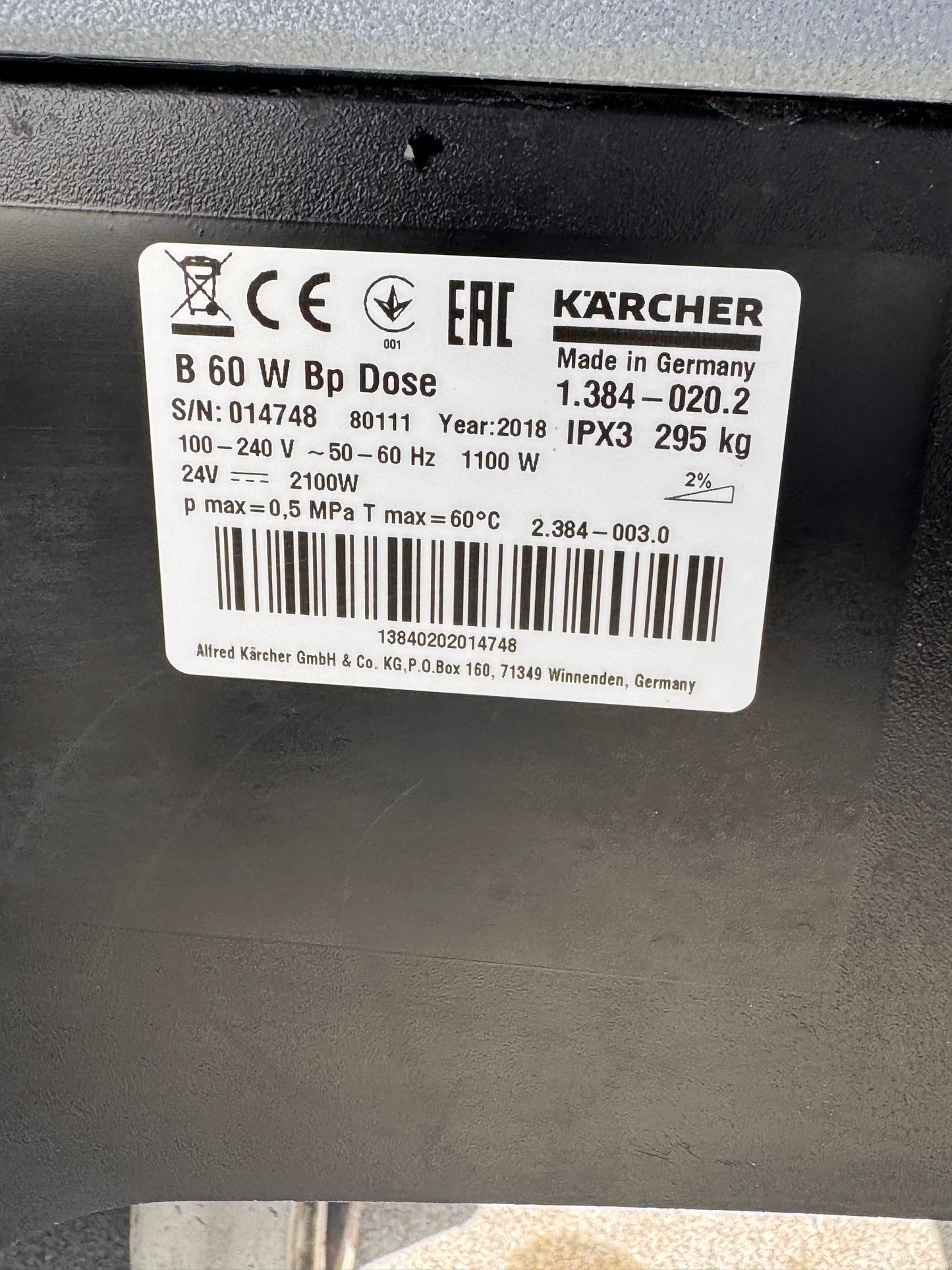 Kärcher B 60 W Bp Dose tweedehands | 120u