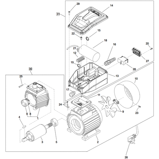Kränzle HD 7/122 TS koudwater hogedrukreiniger - Motor
