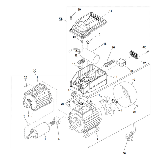 Kränzle HD 9/80 TS koudwater hogedrukreiniger - Motor