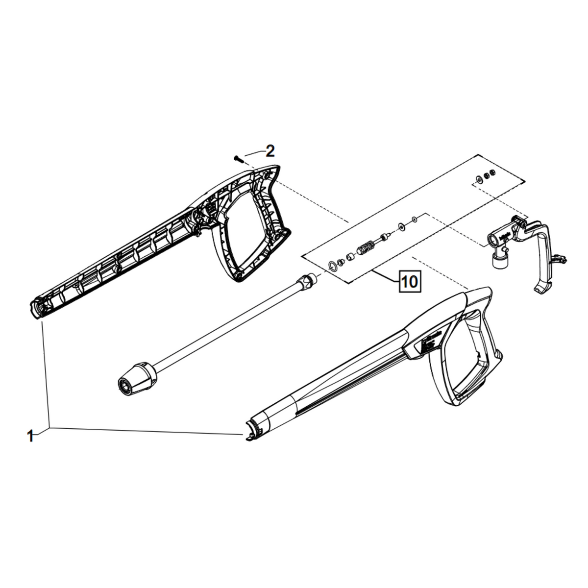 KranzlePistoolM2001metverlenging500MMinM22uitsnelkoppelingD10K1050_Pistool