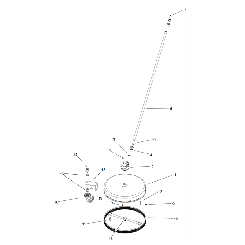 Kränzle Round Cleaner 410 – lans 600mm - D12 Steeknippel - Round cleaner