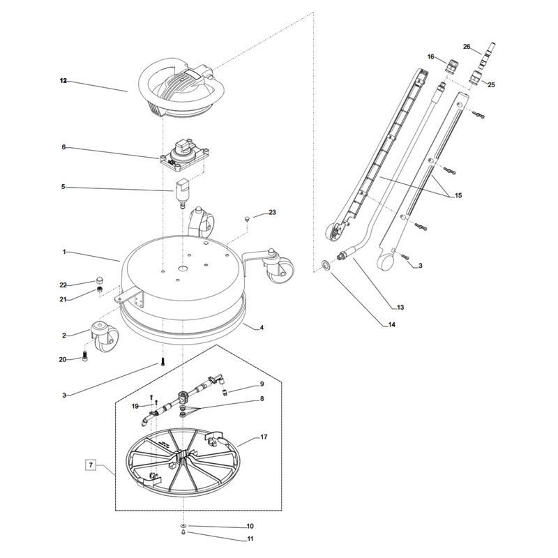 Kranzle Round cleaner ufo inox + M22 koppeling - Round cleaner