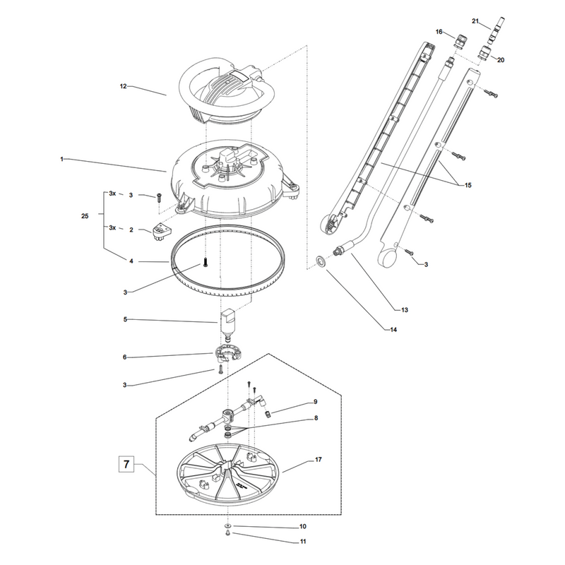 Kranzle Round cleaner ufo + steeknippel D12 - Schuimlans