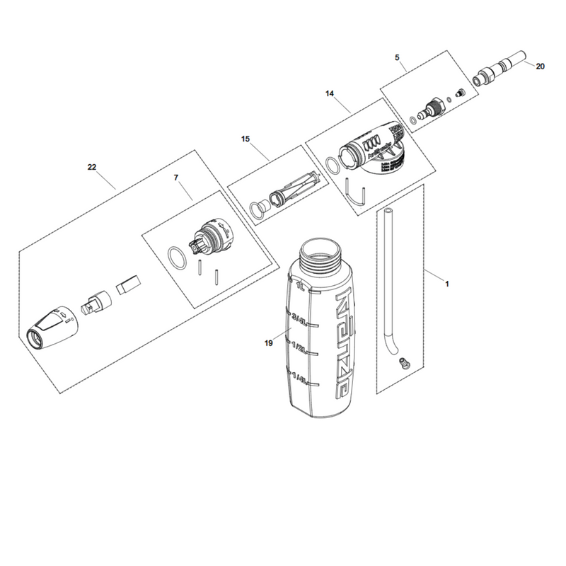 Kranzle Schuimlans 1L - steeknippel D12 - Schuimlans