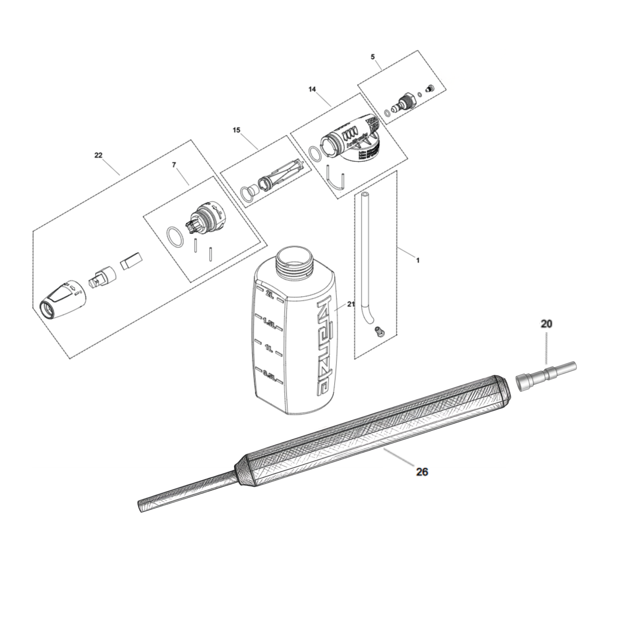 KranzleSchuimlans2LsteeknippelD12enverlenging500MM_Schuimlans