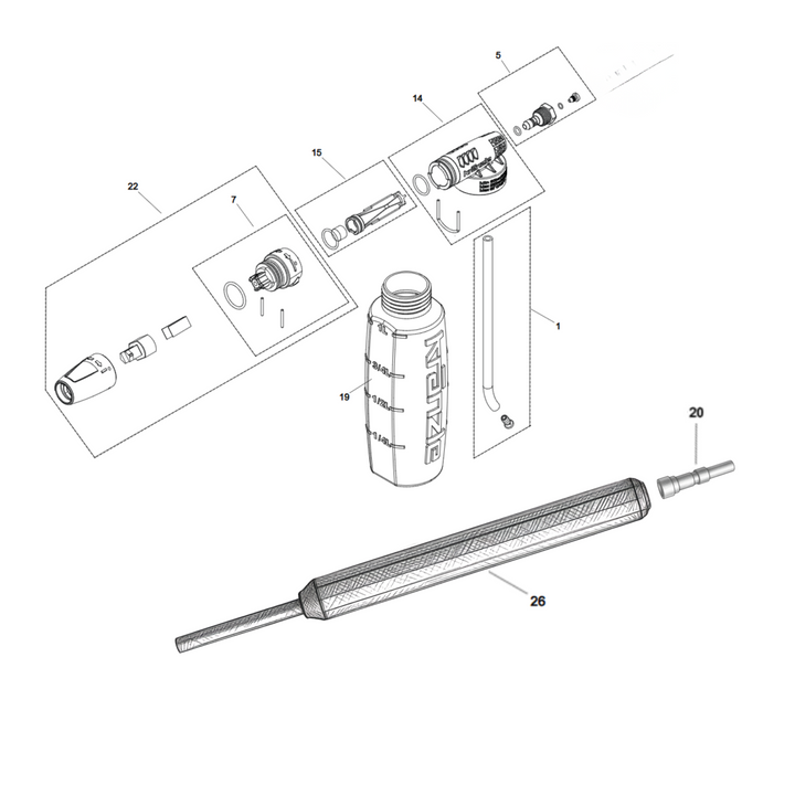 Kranzle Schuimlans met reservoir 1L + steeknippel D12 en verlenging 500 MM - Schuimlans