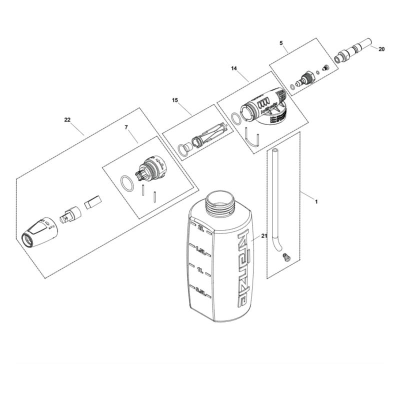 Kranzle Schuimlans met reservoir 2L + steeknippel D12 - Schuimlans