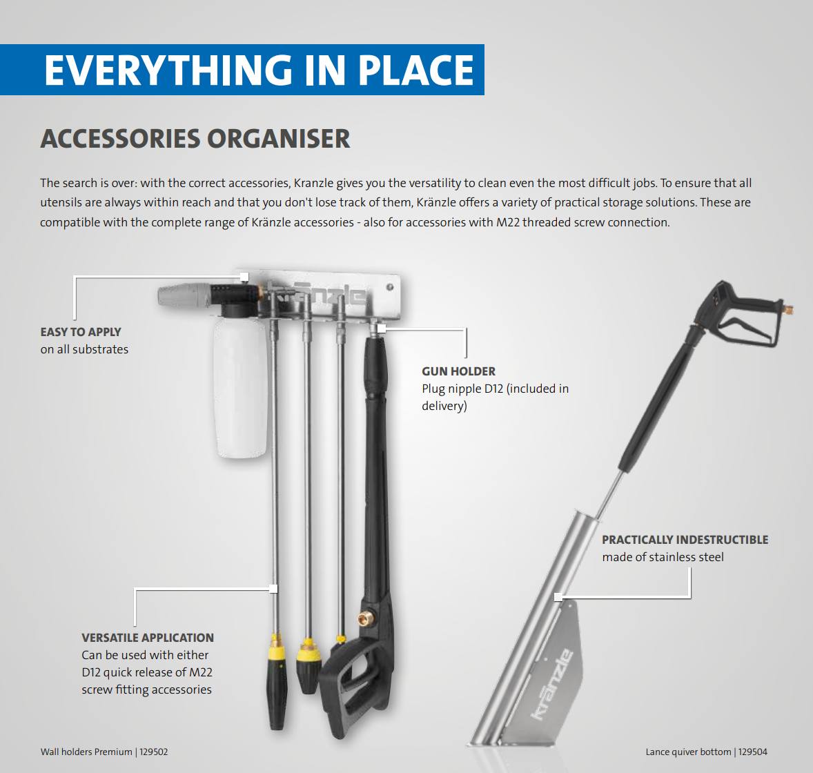 Kränzle lanshouder inox (max. 7 lansen)