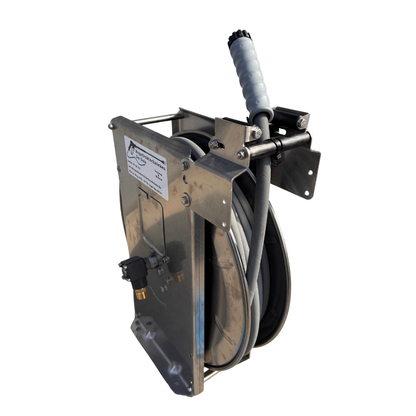 TEHA automatische slanghaspel ST20/10e met M22 schroefdraad ingang, 17m hogedrukslang en M22 wartel.