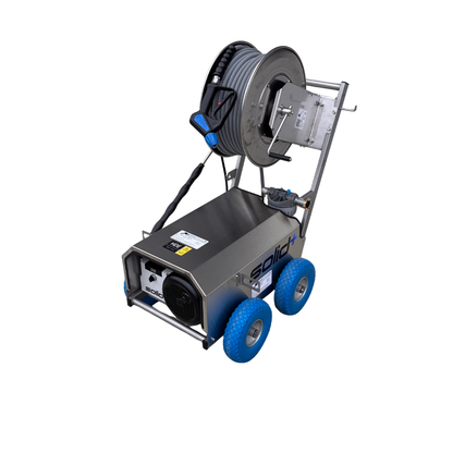 Solid+ HDE professionele koudwater hogedruk met TeHA inox Haspel en 40m hogedrukslang