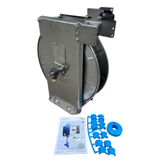 TEHA automatische slanghaspel ST20/10e met M22 koppeling ingang en 3/8" F uitgang
