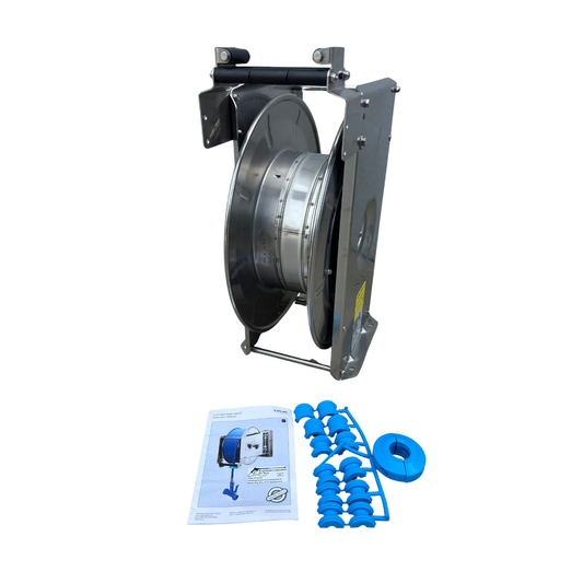 TEHA automatische slanghaspel ST30/10e met M22 koppeling ingang en 3/8" F uitgang