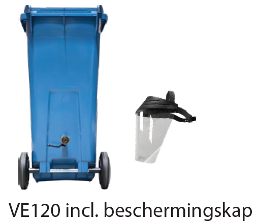 Mobiele container (120l) voor zandstraalset incl. beschermkap
