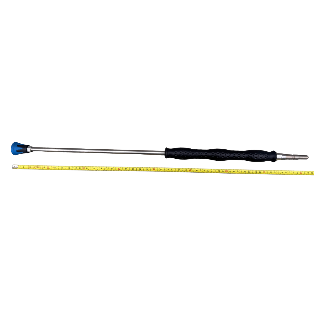 Vlakstrallans 70cm met nozzlehouder en snelkoppeling (+nozzle 25 graden) met meter ernaast