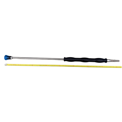 Vlakstrallans 70cm met nozzlehouder en snelkoppeling (+nozzle 25 graden) met meter ernaast